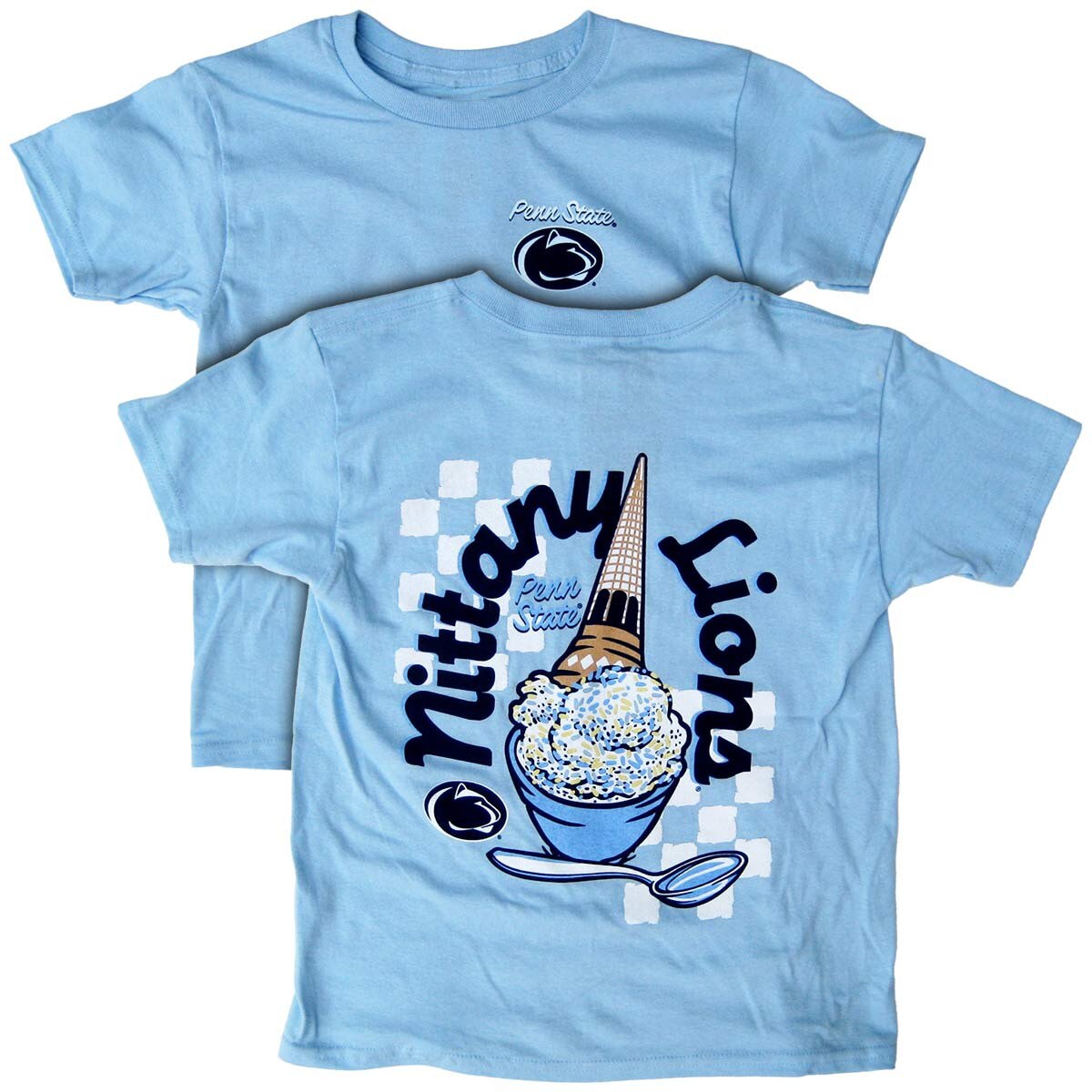 light blue youth short sleeve t-shirt, Penn State Nittany Lions ice cream cone